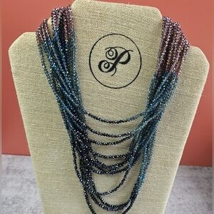 New with tags Rush by Denis and Charles blue and purple beaded necklace.